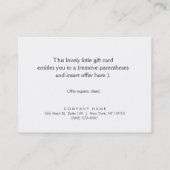 De Réduction Massothérapie carte cadeau (Dos)