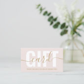 De Réduction Pink et or script fidélité carte cadeau coiffeur s (Debout devant)