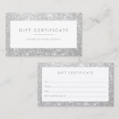 De Référencement Carte cadeau Elegant Silver Parties scintillant (Devant / Derrière)