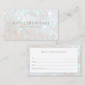 De Référencement Carte cadeau White Subtle Parties scintillant (Devant / Derrière)