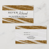De Référencement Carte cliente Chic Blanc et Faux Paillettes Dorées (Devant / Derrière)