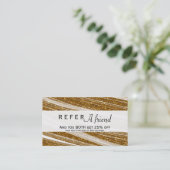 De Référencement Carte cliente Chic Blanc et Faux Paillettes Dorées (Debout devant)