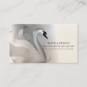 De Référencement Carte cliente élégante Cygne Beau Refer a Friend