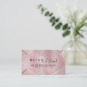 De Référencement Carte cliente Pink & Silver Satin RECOMMANDER UN A (Debout devant)