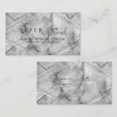 De Référencement Carte cliente REFER A FRIEND Marbre Gris & Blanc (Devant / Derrière)