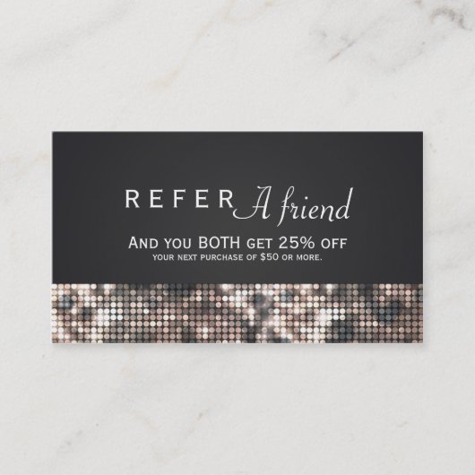 De Référencement Carte cliente SEQUIN SPARKLE GLAMOUR RECOMMANDER U (Devant)