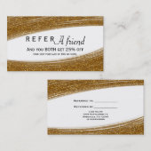 De Référencement Carte clientele chic blanche et paillettes dorées (Devant / Derrière)