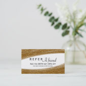 De Référencement Carte clientele chic blanche et paillettes dorées (Debout devant)