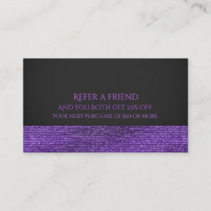De Référencement Carte Parrainage Sequins Moderne Violet & Gris Gla