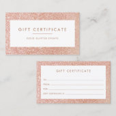 De Référencement Elégant Rose Gold Parties scintillant carte cadeau (Devant / Derrière)
