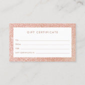 De Référencement Elégant Rose Gold Parties scintillant carte cadeau (Dos)