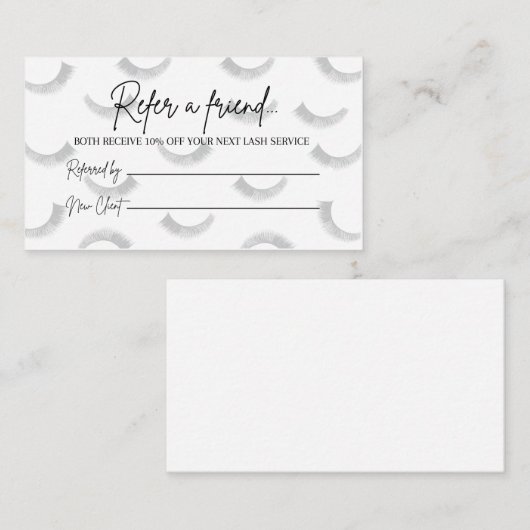 De Référencement Lash Envoyer une carte d'ami (Devant / Derrière)