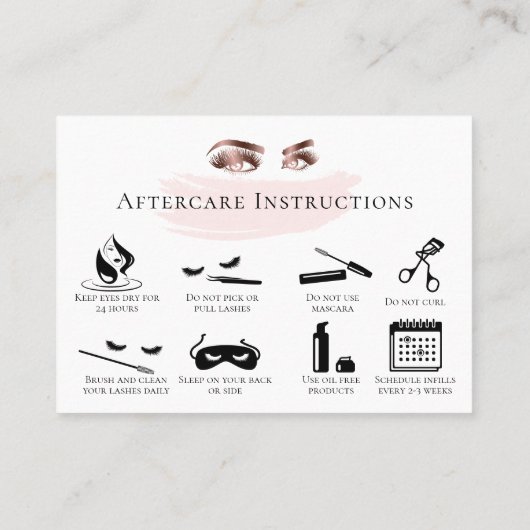 De Référencement Lash Lashes Aftercare Lashes Carte d'Aftercare Mar (Dos)