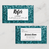 De Référencement Séquin Turquoise Sparkly|Parties scintillant Carte (Devant / Derrière)
