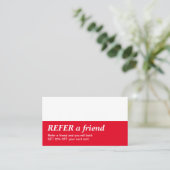 De Référencement Simple Elegant Rouge Blanc Référer une carte d'ami (Debout devant)