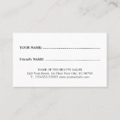 De Référencement Simple Elegant Rouge Blanc Référer une carte d'ami (Dos)