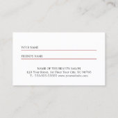 De Référencement Simple Elegant Rouge Blanc Référer une carte d'ami (Dos)