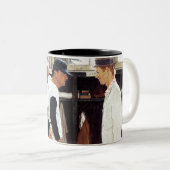 De referentie tweekleurige koffiemok (Voorkant rechts)