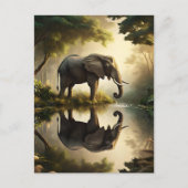De reflectie van een olifant briefkaart (Voorkant)