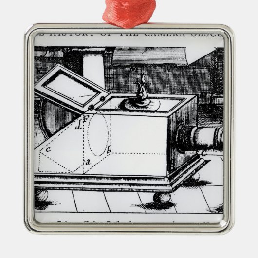 De reflex box camera obscura metalen ornament (Voorkant)