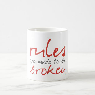De regel wordt gemaakt als gebroken Mok