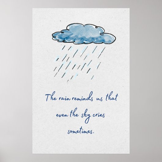 De regen herinnert ons eraan dat zelfs de lucht hu poster (Voorkant)