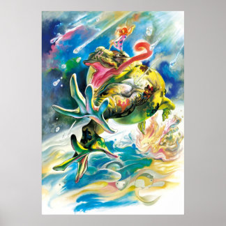 De regenachtige dag springen poster