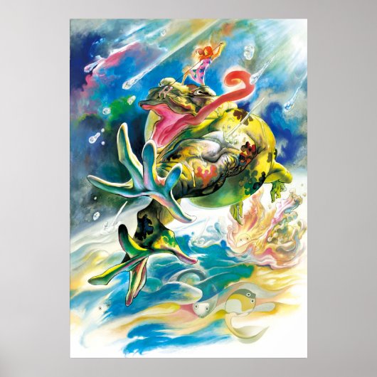 De regenachtige dag springen poster (Voorkant)