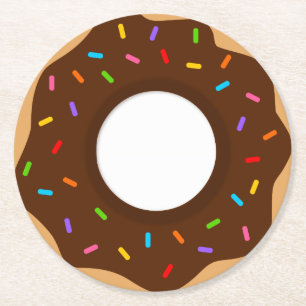 De regenboog bestrooit de Doughnut van de Ronde Kartonnen Onderzetter