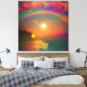 De regenboog canvas afdruk (Insitu (Slaapkamer))