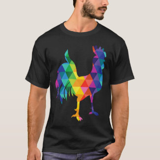 De Regenboog Haan - Kleurrijke Geometrisch T-shirt