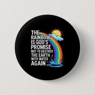 De Regenboog Is Gods Belofte Christelijk Religieus Ronde Button 5,7 Cm