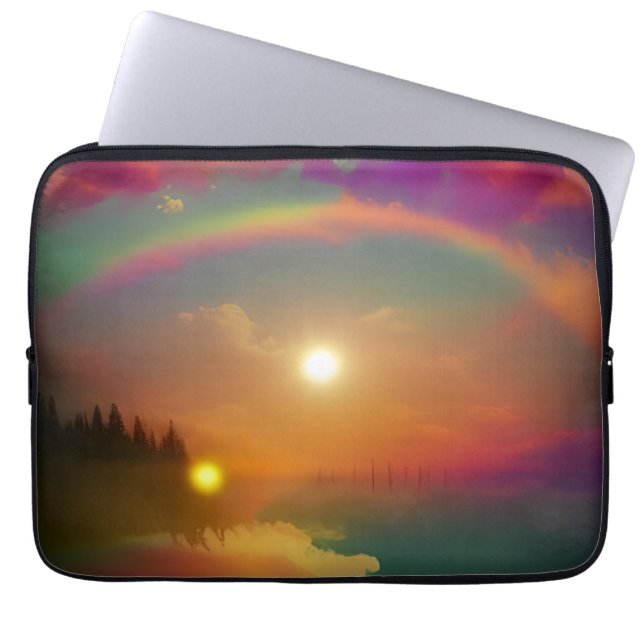 De regenboog laptop sleeve (Voorkant)