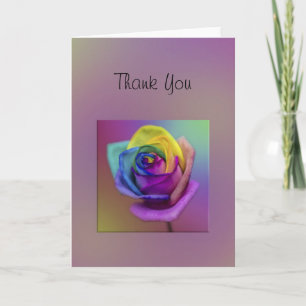 De regenboog nam Bloem dankt u toe Bedankkaart