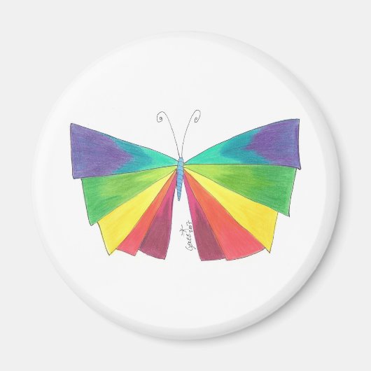 De Regenboog van Butteryfly Magneet (Voorkant)