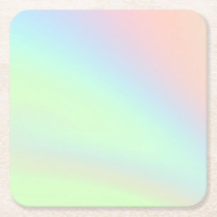 De Regenboog van de pastelkleur van Kleur Vierkante Kartonnen Onderzetter