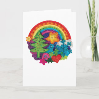 De Regenboog van Kerstmis - een kleurrijke Feestdagen Kaart