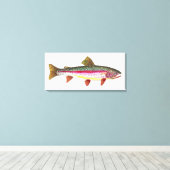 De regenboogforel canvas afdruk (Insitu (Houten vloer))