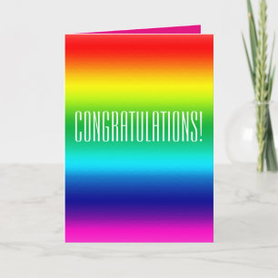 De regenboogkaart van gelukwensen kaart