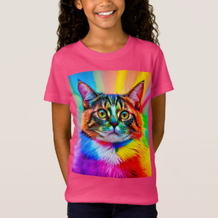 De regenboogkat t-shirt