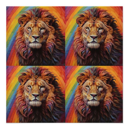 De regenboogleeuw perfect poster (Voorkant)