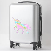 De regenbooglitter Unicorn Sticker (Koffer)