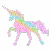 De regenbooglitter Unicorn Sticker (Voorkant)