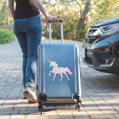 De regenbooglitter Unicorn Sticker (Koffer Insitu)