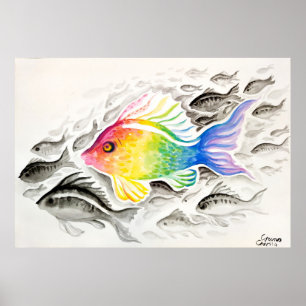 De regenboogvis poster