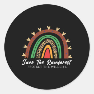 De regenwouden redden beschermen de natuur in het ronde sticker