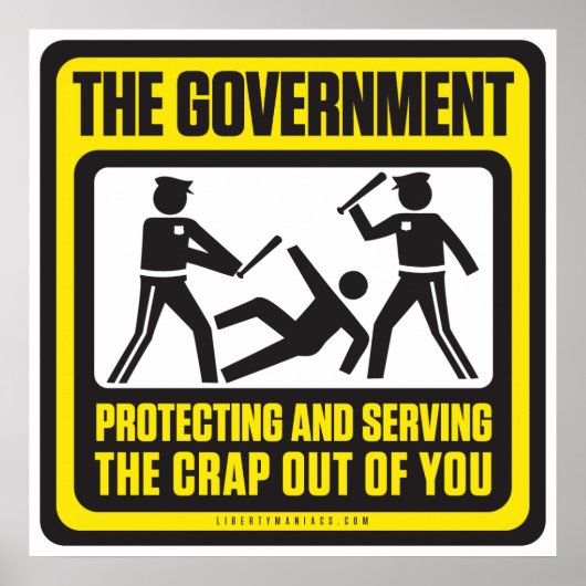 De regering beschermt en dient poster (Voorkant)