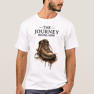 "De Reis Begint Hier - Robuuste Wandelstiefel T-shirt