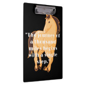 De reis citeert Custom Text Horse foto Klembord (Rechts)