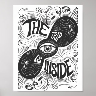 De reis is binnen - psychedelische derde oogvisie poster